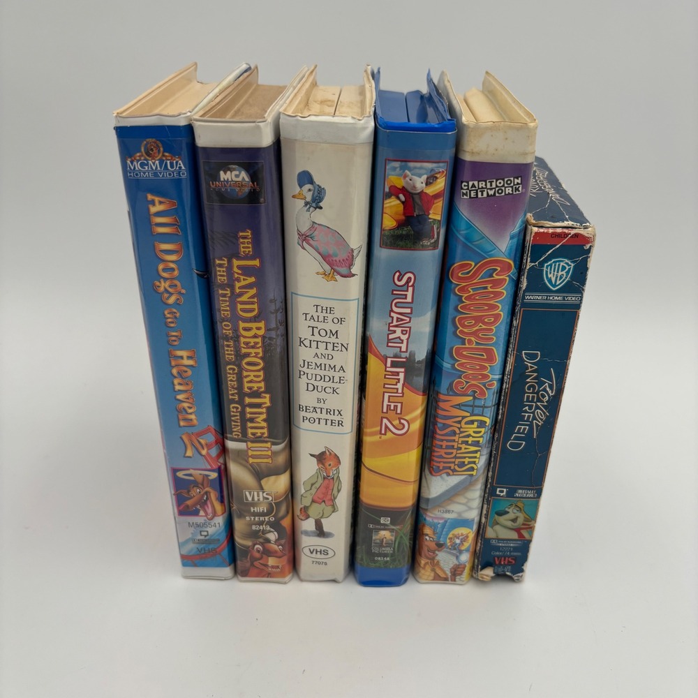 Mixed Brand VHS Movie Lot Kids Multicolor Good 6 Tapes Scooby Land Before Time